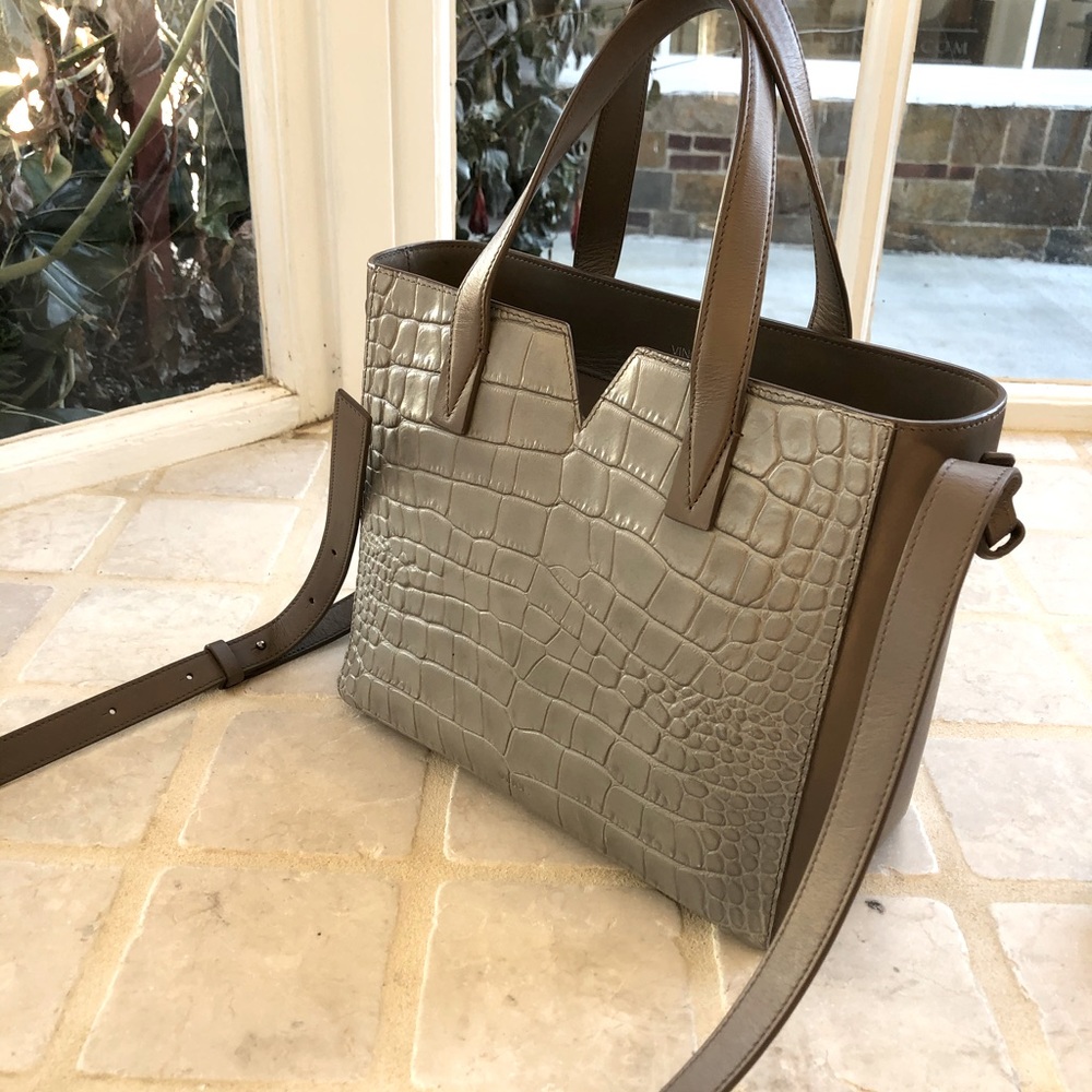 Vince Embossed Leather Tote